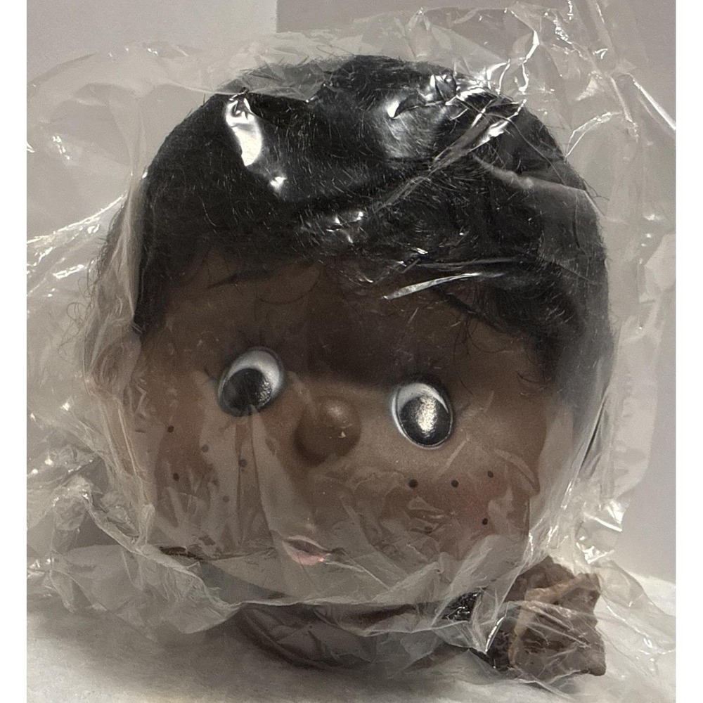 Zim's Black Hair Doll Head & Hands Large Acrylic Hair Plastic dark Skin